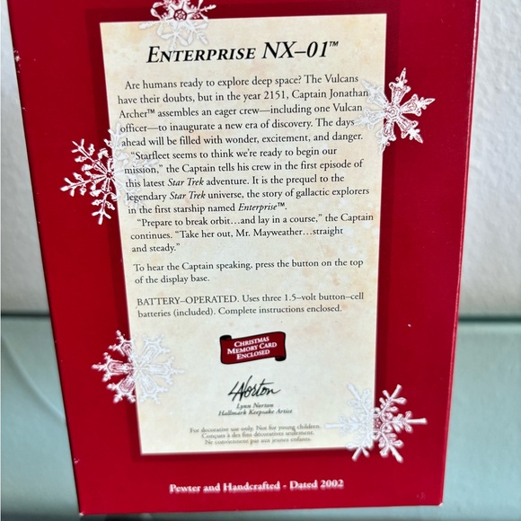 Rare find Hallmark Star Trek enterprise NX – 01 with voice - Picture 2 of 2